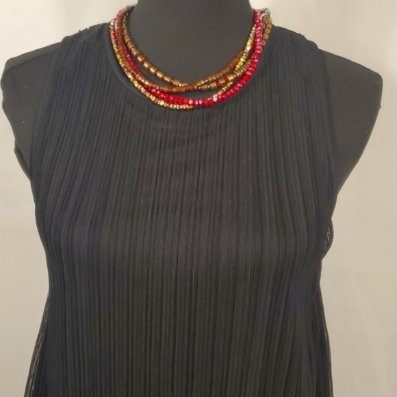 NWT Mimi Chica Black Blouse Size Large | Elegant Simple Sheer - Picture 2 of 10